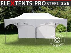 Tente pliable FleXtents PRO Steel "Arched" 3x6m Blanc, avec 6 cotés