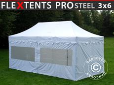 Tente pliable FleXtents PRO Steel "Morocco" 3x6m Blanc, avec 6 cotés
