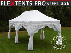 Tente pliable FleXtents PRO Steel "Raj" 3x6m Blanc/Doré