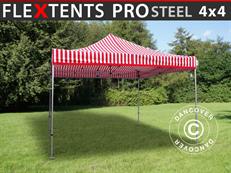 Tente pliable FleXtents PRO Steel 4x4m Rayé