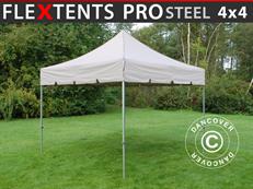 Tente pliable FleXtents PRO Steel "Peaked" 4x4m Latte