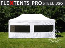 Tente pliable FleXtents PRO Steel 3x6m Blanc, avec 6 cotés