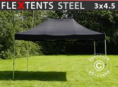Gazebo pieghevole FleXtents Steel 3x4,5m, Nero