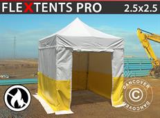 Faltzelt FleXtents® PRO 2,5x2,5m, PVC, Arbeitszelt, flammfest, inkl. 4 Seitenwände