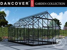 Greenhouse glass 3x4.87x2.6 m w/base and cresting, 14.61 m², Black