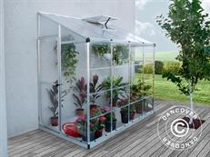 Lean-to Greenhouse Polycarbonate, 3.05 m², Palram/Canopia, 1.25x2.44x2.25 m, Silver