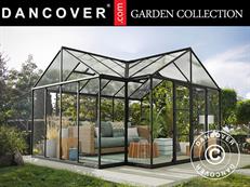 Invernadero orangerie policarbonato Triomphe con base, 17,1m², Palram/Canopia, 4,5x3,8x2,69m, Negro