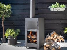 Holz-Pizzaofen, 38,9x38,9x140,5cm, Schwarz