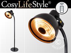 Patio Heater SENSUI on stand w/RC, 2 halogen lamps, 2000W, Black