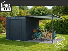 Geräteschuppen m/Oberlicht + Überdachung, 4,74x2,79x2,02m, 13,2m2, ProShed®, Anthrazit