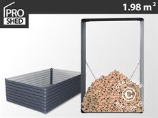 Stockage pour bois, parterre de fleurs surélevé 1,10x0,52x1,80m, 1,98m², ProShed®, Anthracite