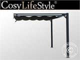 Extension for pergola gazebo Santa Cruz, 3x3 m, Black/Grey