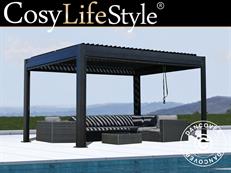 Pergola bioclimatique San Pablo Alu+, 3x4m, Noir