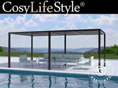 Pergola bioclimatique San Pablo Alu+, 3x5,8m, Noir