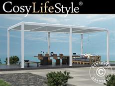 Pergola bioclimatique San Pablo Alu+, 4x5,8m, Blanc