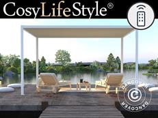 Pergola Gazebo San Fernando, 3x3 m, White/Beige