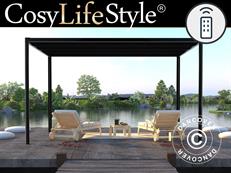 Pergola Gazebo San Fernando, 4x4 m, Black/Dark Grey