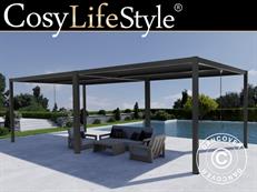 Bioclimatic pergola gazebo San Pablo Alu+, 3x4 m, Black, 2 pcs. 