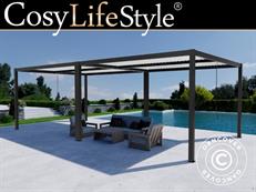 Bioclimatic pergola gazebo San Pablo Alu+, 3x4 m, Black/White, 2 pcs. 