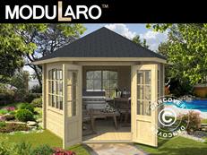 Holzpavillon Alicante, sechskantig 3,5x3,03x3,07m, 44mm, Naturbelassen