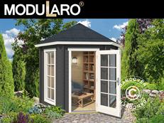 Holzpavillon Lausanne, sechskantig 2,8x2,42x2,89m, 44mm, Dunkelgrau