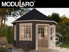 Holzpavillon Lorraine, achtkantig 3,47x3,47x3,45m, 44mm, Dunkelgrau