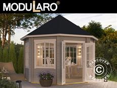 Cenador de madera Lorraine, octogonal 3,47x3,47x3,45m, 44mm, Gris Claro