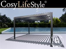 Bioklimatisch pergola tuinpaviljoen Monterey S2, 3x4m, Zwart