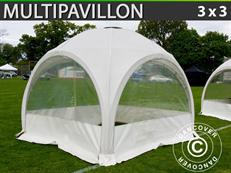 Kuppel-Festtelt Multipavillon 3x3m, Hvit