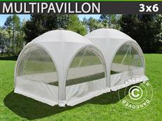 Kuppel-Festtelt Multipavillon 3x6m, Hvit
