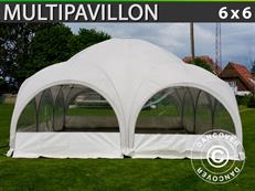 Kuppel-Festtelt Multipavillon 6x6m, Hvit