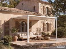 Cubierta para patio, pérgola mural Santa Ynez, 4x3m, Blanco/Beige