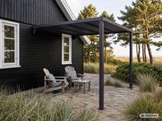 Cubierta para patio, pérgola mural Santa Ynez, 3x3m, Negro/Gris oscuro