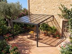 Cubierta para patio San Pablo Alu+, 4x4m, Negro