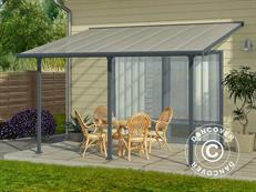 Pergola adossée Feria, Palram/Canopia, 3x4,25m, Gris