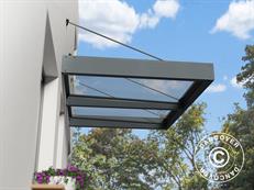 Cobertura de porta Sophia XL 2000, Palram/Canopia, 1,40x1,92x0,17m, Cinza escuro/Transparente