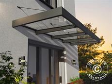 Cobertura de porta Sophia XL 4000, Palram/Canopia, 1,40x3,79x0,17m, Cinza escuro/Transparente