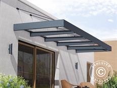 Cobertura de porta Sophia XL 5000, Palram/Canopia, 1,40x4,71x0,17m, Cinza escuro/Transparente