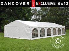 Party tent Exclusive 6x12 m PVC 900, "Arched", White