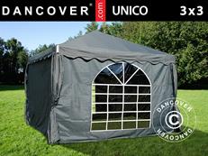 Party tent UNICO 3x3 m, Dark Grey