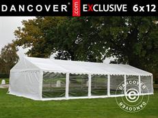 Party tent Exclusive 6x12 m PVC 900, White, Panorama