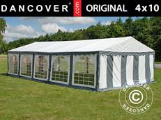 Party tent Original 4x10 m PVC 900, Grey/White