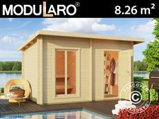 Wooden sauna cabin Levi, 4x2.2 m, 8.26 m², Natural