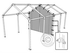Scheidingswand met rits 6m PVC voor partytent