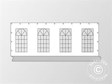 Muro lateral con ventana para carpa PLUS 8m, Blanco/Gris