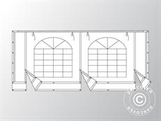 Mur d’extrémité avec grande fenêtre et porte large, 5 m, PVC, blanc