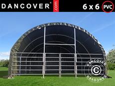 Livestock shelter 6x6x3.7 m, PVC, Green