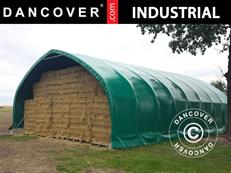 Zelthalle, Rundbogenhalle 8x15x4,33m, PVC, Grün