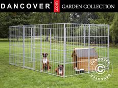Außengehege für Hunde, 2,4x2,4x1,8m, Stahl, 5,76m²