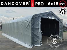 Storage shelter PRO 6x18x3.7 m PVC w/skylight, Grey